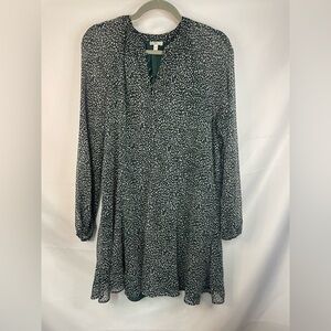 Joie hunter green and white patterned dress. This is lined with a great skirt!